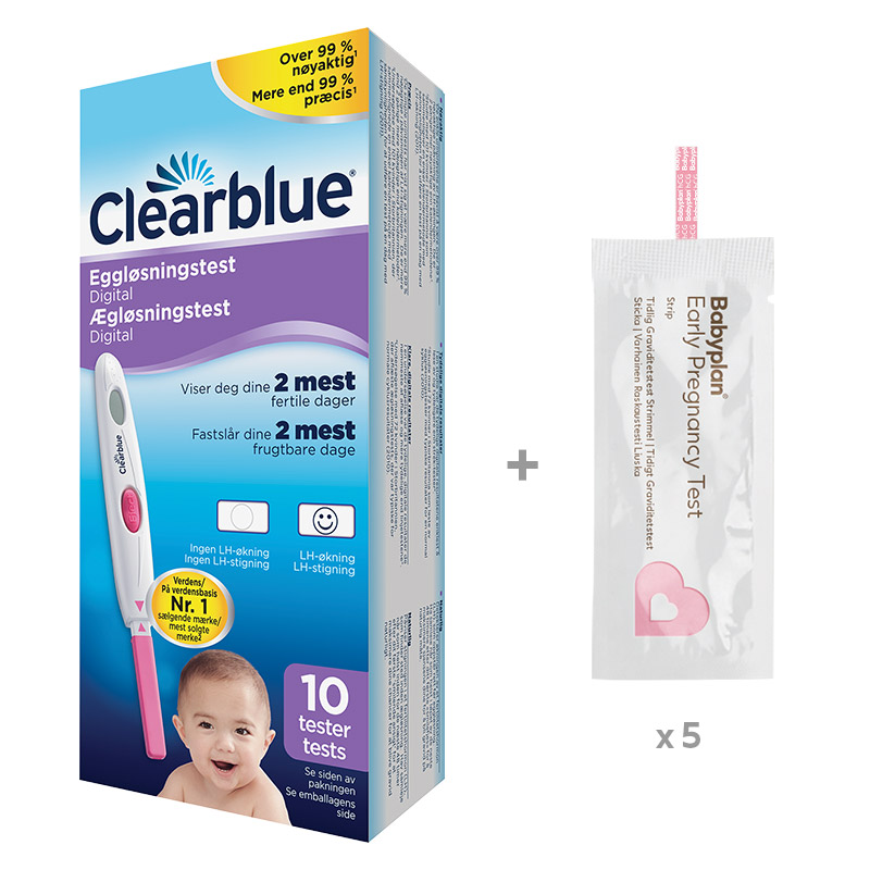 Bundle med Clearblue Eggløsningstest + Babyplan Test Tidlig