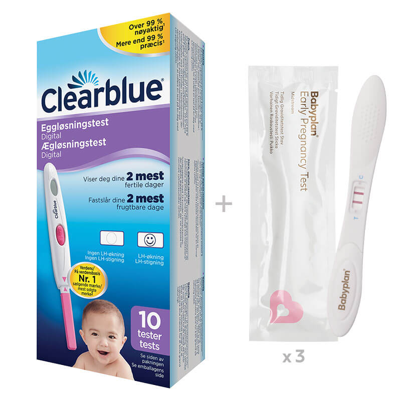 Bundle med Clearblue Eggløsningstest + Babyplan Tidlig Graviditetstest Stav